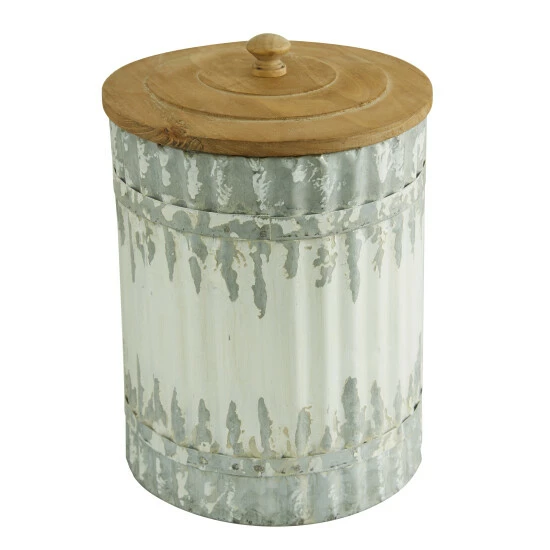 Best Sale 👍 Studio 350 White Metal Farmhouse Decorative Jar (Set Of 3) - S/3 9", 10", 12"H ⌛ - Image 3