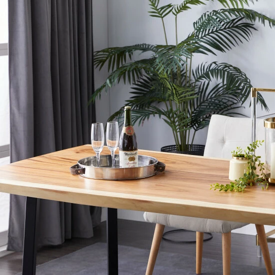 Coupon ⭐ Studio 350 Silver Stainless Steel Contemporary Tray 2 X 14 X 14 - 14 X 14 X 2 Round 🔔