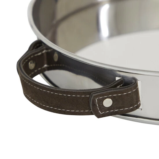 Coupon ⭐ Studio 350 Silver Stainless Steel Contemporary Tray 2 X 14 X 14 - 14 X 14 X 2 Round 🔔 - Image 5