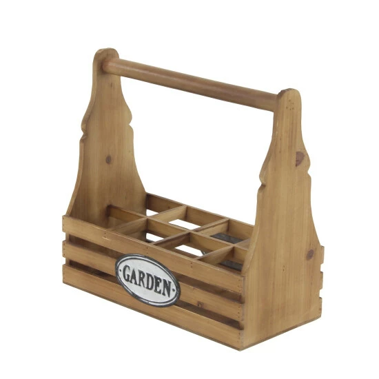 Deals ⌛ Farmhouse 16 X 16 Inch Wood And Iron 8-Bottle Wine Caddy By Studio 350 😍 - Image 2