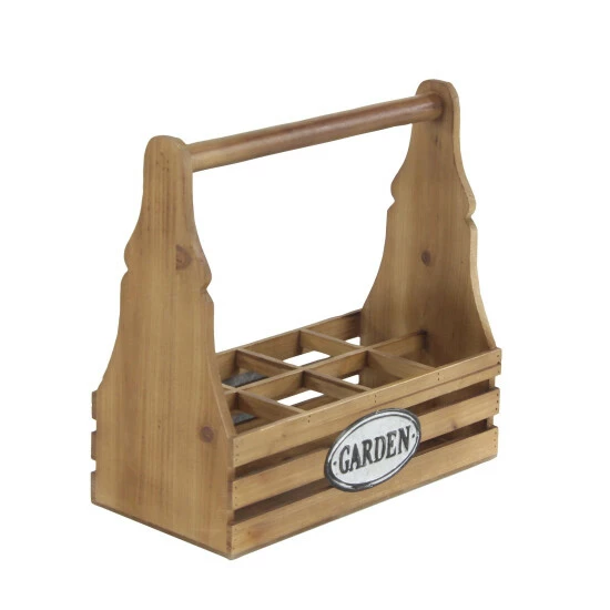 Deals ⌛ Farmhouse 16 X 16 Inch Wood And Iron 8-Bottle Wine Caddy By Studio 350 😍 - Image 4