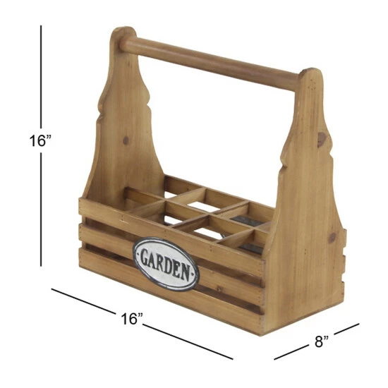 Deals ⌛ Farmhouse 16 X 16 Inch Wood And Iron 8-Bottle Wine Caddy By Studio 350 😍 - Image 6