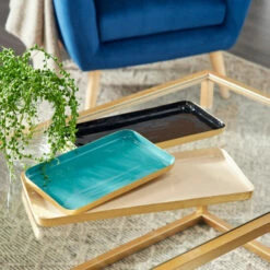 Flash Sale 🎁 Studio 350 Multi Metal Contemporary Tray (Set Of 3) - 18 X 11 X 1 🔥
