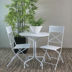 Promo 🥰 Studio 350 Metal Indoor Outdoor Folding Bistro Set (Set Of 3) - SET S/3 29", 36", 36"H Turquoise 🌟