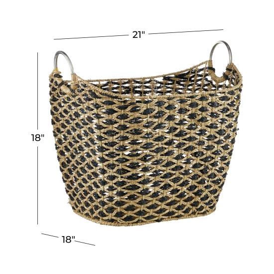 Wholesale ๐ Studio 350 Brown Seagrass Bohemian Storage Basket 18 X 21 X 18 - 21 X 18 X 18 ๐ - Image 6
