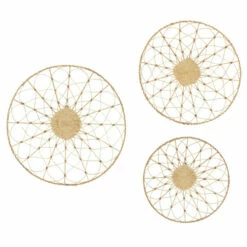 New 👍 Studio 350 Brown Wood Coastal Wall Decor Abstract (Set Of 3) 🥰