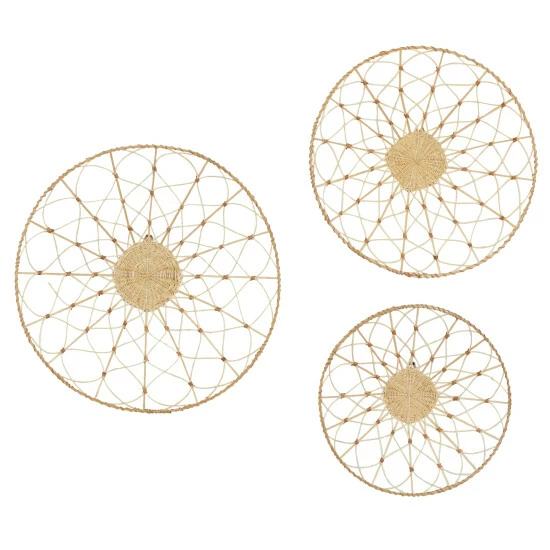 New ๐ Studio 350 Brown Wood Coastal Wall Decor Abstract (Set Of 3) ๐ฅฐ