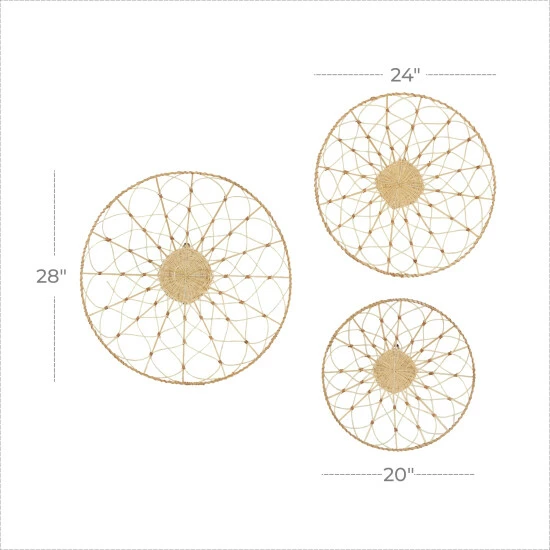 New ๐ Studio 350 Brown Wood Coastal Wall Decor Abstract (Set Of 3) ๐ฅฐ - Image 5