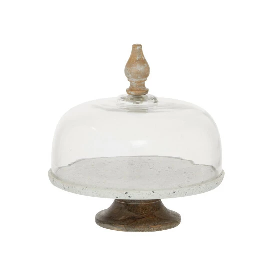 Outlet ⭐ Studio 350 Glass Cloche With White And Grey Terrazzo Stand - 12 X 12 X 12Round 😀 - Image 3