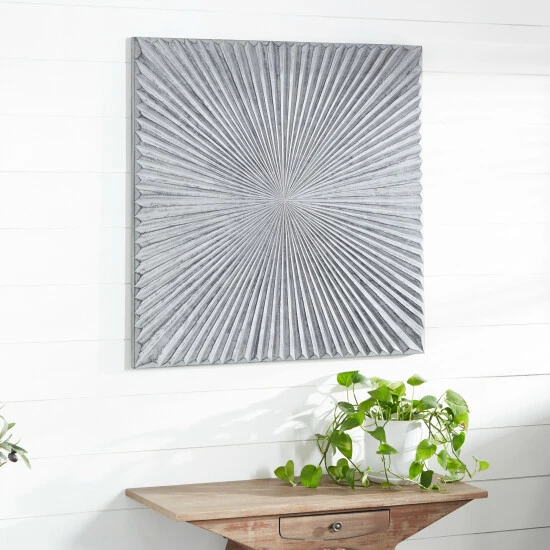 New π Studio 350 Grey MDF Contemporary Wall Decor Abstract 36 X 36 X 2 π - Image 2