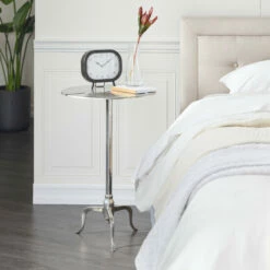 Wholesale 🔥 Studio 350 Silver Aluminum Contemporary Accent Table 28 X 18 X 18 - 18 X 18 X 28Round Black 🛒