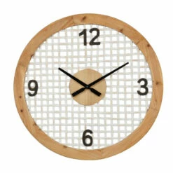 Best reviews of 💯 Studio 350 White Wood Farmhouse Wall Clock Modern 24 X 24 X 2 - 24 X 2 X 24Round ⌛
