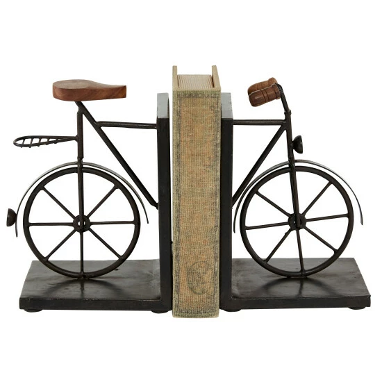 Discount 😉 Studio 350 Metal Bicycle Bookend Pair 7"W, 9"H Black ⌛ - Image 2