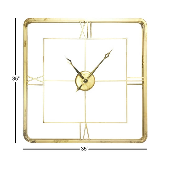 Outlet π Studio 350 Gold Iron Glam Wall Clock No Theme 36 X 36 X 3 - 36 X 3 X 36 π - Image 5