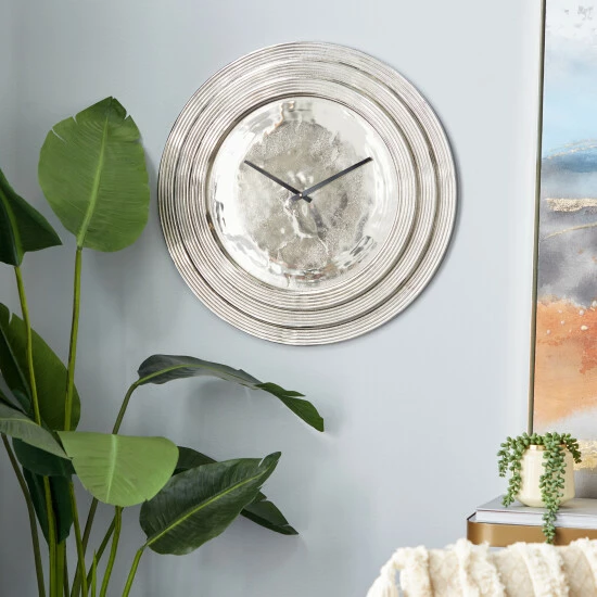 Buy ๐ Studio 350 Aluminum Glam Wall Clock No Theme 24 X 24 X 2 - 24 X 2 X 24Round Silver ๐คฉ - Image 2