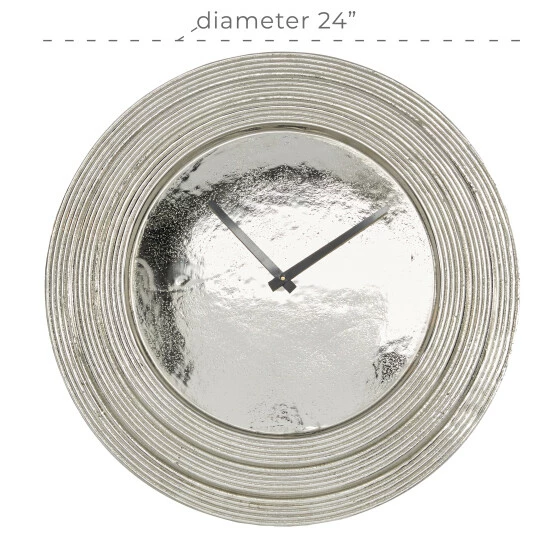 Buy ๐ Studio 350 Aluminum Glam Wall Clock No Theme 24 X 24 X 2 - 24 X 2 X 24Round Silver ๐คฉ - Image 5
