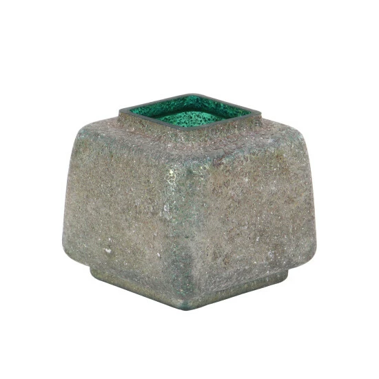 Brand new ๐ Studio 350 9 X 8 Inch Modern Glass Beveled Square Gray Vase Green ๐