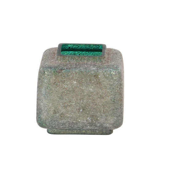 Brand new ๐ Studio 350 9 X 8 Inch Modern Glass Beveled Square Gray Vase Green ๐ - Image 2