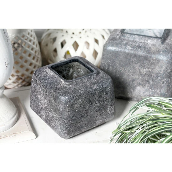 Brand new ๐ Studio 350 9 X 8 Inch Modern Glass Beveled Square Gray Vase Green ๐ - Image 5