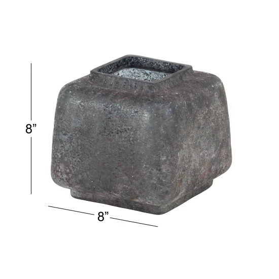 Brand new ๐ Studio 350 9 X 8 Inch Modern Glass Beveled Square Gray Vase Green ๐ - Image 8