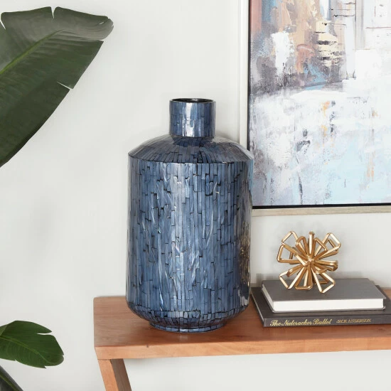Cheapest 🛒 Studio 350 Blue Shell Contemporary Vase 🔥