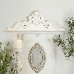 Best Sale ❤️ Studio 350 White Wood French Country Carved Wall Decor 👏