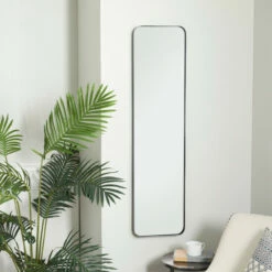 Best Sale 😀 Studio 350 Iron Contemporary Wall Mirror - 12 X 2 X 48 Black 🔔