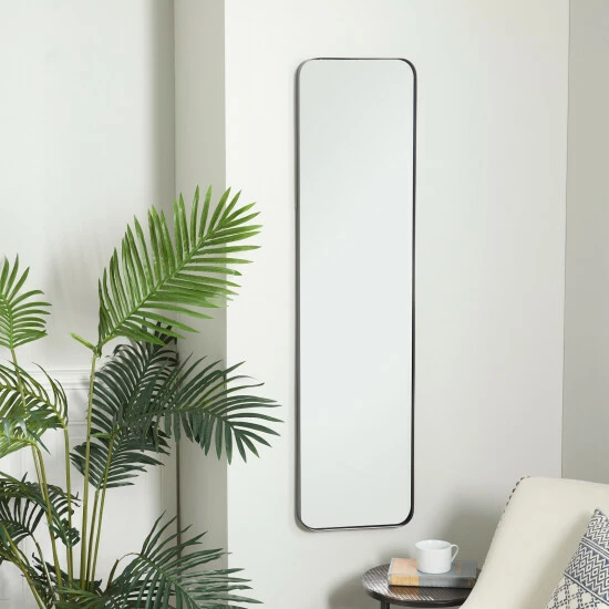 Best Sale 😀 Studio 350 Iron Contemporary Wall Mirror - 12 X 2 X 48 Black 🔔