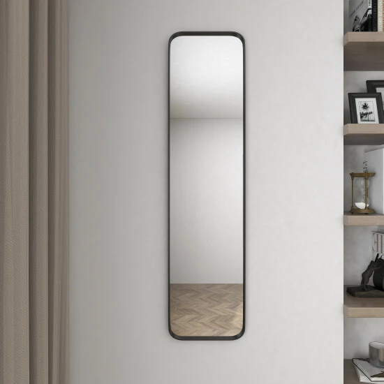 Best Sale 😀 Studio 350 Iron Contemporary Wall Mirror - 12 X 2 X 48 Black 🔔 - Image 7