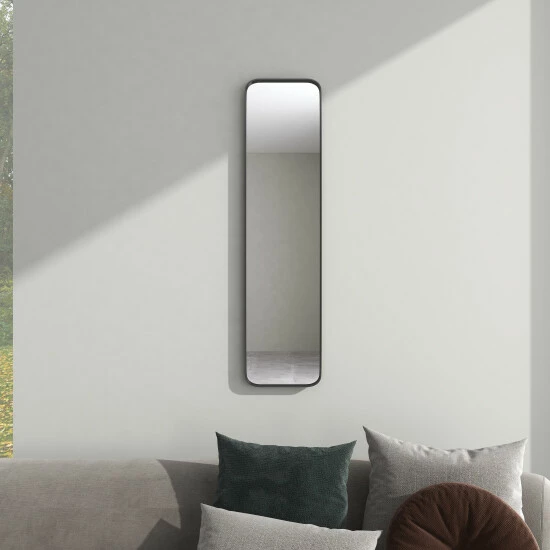Best Sale 😀 Studio 350 Iron Contemporary Wall Mirror - 12 X 2 X 48 Black 🔔 - Image 8
