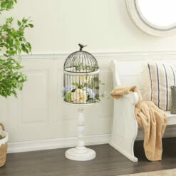 Best Pirce ✨ Studio 350 White Wood Farmhouse Birdcage 44 X 14 X 14 - 14 X 14 X 44 🤩