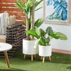 Top 10 🎁 Studio 350 Ceramic Contemporary Planter (Set Of 2) - 13 X 12 X 16Round White ❤️