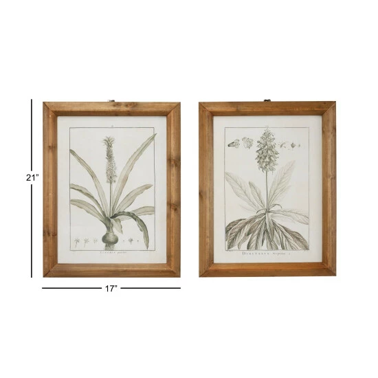 Cheap 😉 Studio 350 Light Brown Wood Vintage Framed Wall Art (Set Of 2) 😀 - Image 5