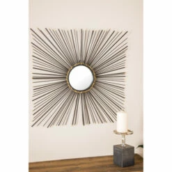 Top 10 🎁 Studio 350 Black Metal Natural Wall Mirror 28 X 28 X 2 - Black/Gold 👏