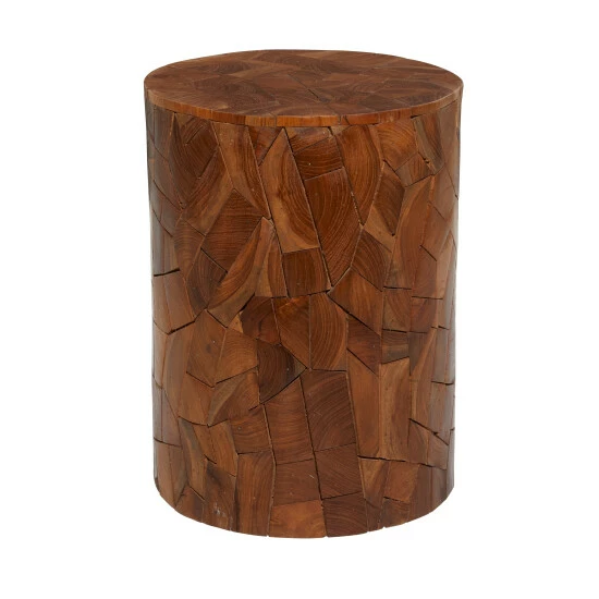 Discount ๐ Studio 350 Brown Teak Wood Contemporary Accent Table 17 X 12 X 12 - 12 X 12 X 17Round ๐ฅ - Image 2