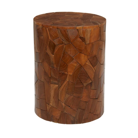 Discount ๐ Studio 350 Brown Teak Wood Contemporary Accent Table 17 X 12 X 12 - 12 X 12 X 17Round ๐ฅ - Image 4