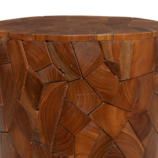 Discount ๐ Studio 350 Brown Teak Wood Contemporary Accent Table 17 X 12 X 12 - 12 X 12 X 17Round ๐ฅ - Image 5