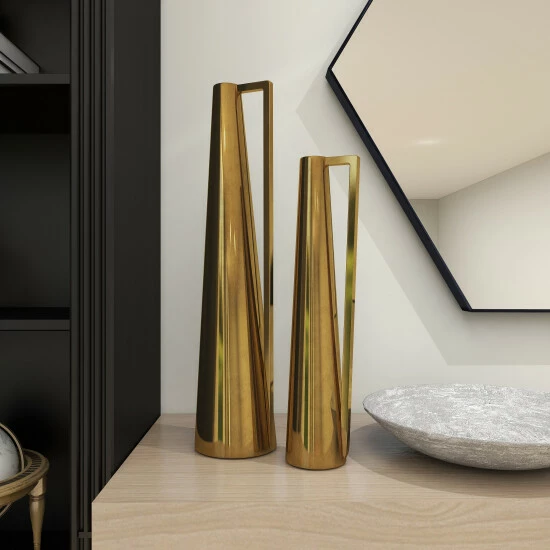 Wholesale 😉 Studio 350 Iron Glam Vase (Set Of 2) Black - Trumpet Shape ⌛ - Image 3