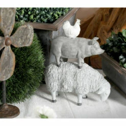Discount 🥰 Studio 350 Grey Polystone Farmhouse Sculpture Stacking Animals 12 X 9 X 4 - 9 X 4 X 12 👏