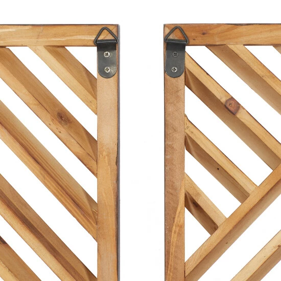 Cheap ✔️ Studio 350 Brown Natural Wood Tones Contemporary Wood Wall Décor Art (Set Of 3) - 12 X 1 X 35 🎉 - Image 6