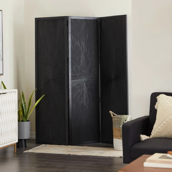 Discount ⌛ Studio 350 Wood Contemporary Room Divider Screen 70 X 60 - 60 X 70 Black 😍 - Image 8