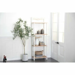 Hot Sale ๐ Studio 350 White Wood Farmhouse Shelving Unit ๐ฅ