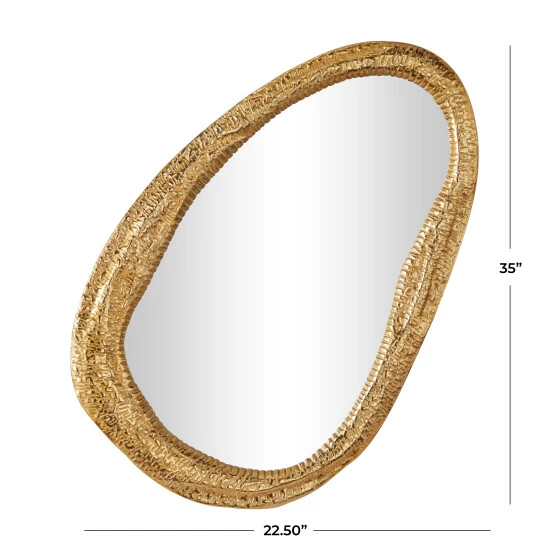 Promo 🌟 Studio 350 Aluminum Contemporary Oval Wall Mirror Gold 🥰 - Image 4