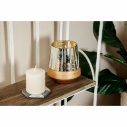 Promo 💯 Studio 350 Gold Glass Modern Candle Holder - 6 X 6 X 7 🌟