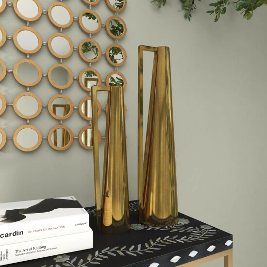 Wholesale 😉 Studio 350 Iron Glam Vase (Set Of 2) Black - Trumpet Shape ⌛ - Image 5