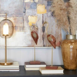 Outlet ❤️ Studio 350 Brown Wood Natural Birds Sculpture (Set Of 2) - S/2 20", 18"H 🥰