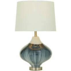 Flash Sale 😀 Studio 350 Blue Glass Modern Table Lamp - 14 X 14 X 24 ⭐