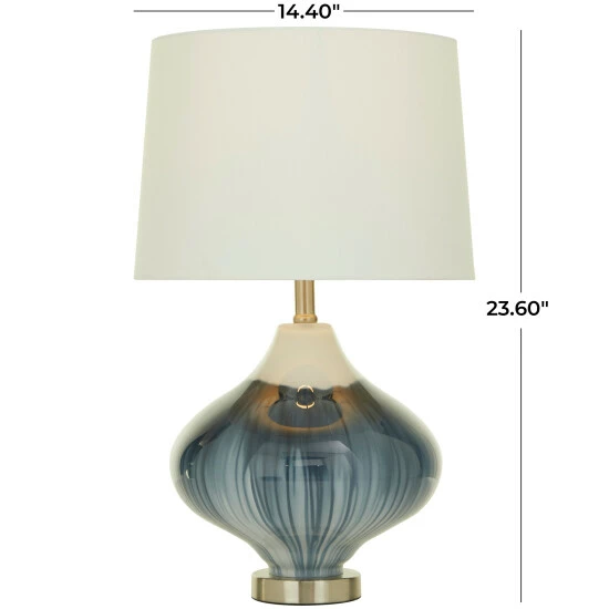 Flash Sale ๐ Studio 350 Blue Glass Modern Table Lamp - 14 X 14 X 24 โญ - Image 5