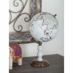 Best deal ⌛ Studio 350 Metal PVC Wood Marble Globe 8"W, 15"H 👏