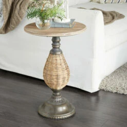 Hot Sale 🔥 Studio 350 Metal Farmhouse Accent Table - 15"L X 15"W X 22"H Brown ❤️